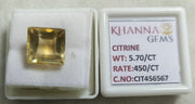 5.70/CT Natural Citrine with Govt. Lab Certified - 456577